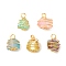5Pcs Electroplated Natural Quartz Pendants, Nuggets, with Copper Wire, Golden, 17.5~18.5x12.5~17.5x10.5~15.5mm, Hole: 3.5mm