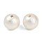 Compressed Cotton Pearl Beads, Eco-Friendly, Round, Floral White, 12~12.5mm, Hole: 1.8mm