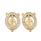 Eco-friendly Brass Micro Pave Cubic Zirconia Multi-strand Links, Long-Lasting Plated, Cadmium Free & Lead Free, Oval, Real 18K Gold Plated, 22x16x2mm, Hole: 1.2mm
