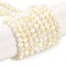 Natural Shell Beads Strands, Faceted, Round, 3.8~4.5mm, Hole: 0.8mm, about 94pcs/strand, 15.87''(40.3cm)