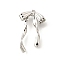 Brass Pendants, Bowknot Charms, Long-Lasting Plated, Cadmium Free & Lead Free, Rack Plating, Platinum, 29x18x4.5mm, Hole: 2.5mm
