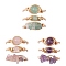 3Pcs 3 Styles Natural Rose Quartz & Amethyst & Green Aventurine Finger Rings, Copper Wire Wrapped Jewelry for Women, US Size 8 1/2(18.5mm), 1pc/style