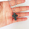 Natural Snowflake Obsidian Cross Pendant Necklace, Alloy Cable Chain Necklaces for Women, Platinum, 20.47 inch(52cm)