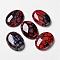 Natural Dragon Veins Cabochons, Flat Back, Oval, Dyed, FireBrick, 30x22x7mm