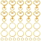 DIY Jewelry Making Findings Kits, including Alloy Heart Swivel Clasps, 304 Stainless Steel/Iron Split Key Rings, Golden, 35x24x6mm, Hole: 9x5mm, 25mm
