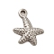 304 Stainless Steel Pendants, Starfish Charm, Stainless Steel Color, 12.5x9x2mm, Hole: 1.2mm