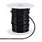 PU Imitation Leather Cord, Flat, Black, 2mm