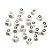 20Pcs Porcelain Beads, Square with Letter, Letter O, 8.5x8.5x8.5mm, Hole: 1.6mm