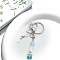 Alloy Keychain, with Plastic, Dark Turquoise, 85mm