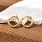Brass Huggie Hoop Earrings, Ring, Real 18K Gold Plated, 12 Gauge(2mm), 13.5x13x2mm, Pin: 1mm