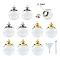 10Pcs Glass Round Bottle Pendants, with Brass Finding, Openable Urn Ashes Pendants, Clear, 20mm