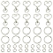 DIY Jewelry Making Findings Kits, including Alloy Heart Swivel Clasps, 304 Stainless Steel/Iron Split Key Rings, Platinum & Stainless Steel Color, 35x24x6mm, Hole: 9x5mm, 25x2.6mm