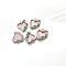 Alloy & Cellulose Acetate Pendants, Heart, Pink, 16.5x19.5mm