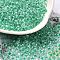 Transparent Glass Round Seed Beads, Inside Colours, Round, Medium Spring Green, 6/0, 4x3mm, Hole: 1.2mm, about 161pcs/10g