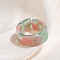 Blooming Acrylic Cuff Rings, Medium Aquamarine, Inner Diameter: 20mm