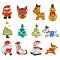 24Pcs 12 Styles Christmas Theme Transparent Resin Cabochons, with Glitter Powder, Mixed Shapes, Mixed Color, 25~36.5x24~30x7.5~9mm, 2pcs/style