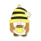 Bees Theme Alloy Enamel Pandants, Golden, Gnome, 35x22x1mm, Hole: 1.8mm