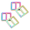 Rainbow Color Alloy Slider Buckles, Adjustable Buckle Fasteners, for Strap Leathercraft Bag Belt, Rainbow Color, 28x27x3mm