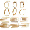 48Pcs 6 Styles Brass Leverback Earring Findings, with Horizontal Loop, Golden, 13~16.5x8~11x1.5~6mm, Hole: 1.4~1.8mm, Pin: 0.7~0.8mm, 8Pcs/style