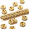 Brass Rhinestone Spacer Beads, Cadmium Free & Lead Free, Grade A, Wavy Edge, Golden Metal Color, Rondelle, Crystal, 7x3.2mm, Hole: 1mm