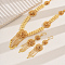 Luxury Middle Eastern Alloy Flower Tassel Earrings & Necklaces Sets for Wedding, Golden