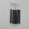 6Pcs Acrylic Double Head Nail Art Dotting Tools, Nail Brush Pens, Painting Drawing Line Brushes, Black, 14.9~15.2x0.75cm