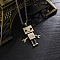 Alloy Robot Pendant 201 Stainless Steel Box Chain Necklaces, Antique Bronze & Stainless steel Color, 23.62 inch(60cm)