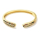 Браслеты-манжеты с прозрачным кубическим цирконием из латуни с микропаве BJEW-Z061-23C-2