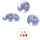 DIY Elephant Diamond Painting Keychains Kits DIY-WH0182-17-4