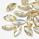 Cabujones de cristal con rhinestone RGLA-T083-13x27mm-06-1