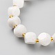 Bracelets extensibles en perles de pierre de lune arc-en-ciel naturelles BJEW-Z007-A-03-3