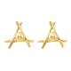 Треугольник с круглыми латунными серьгами-гвоздиками EJEW-R025-06G-4