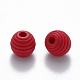 Painted Natural Wood Beehive Beads WOOD-Q040-019B-A07-2