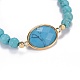 Bracelets de perles tressées en turquoise synthétique BJEW-JB04210-02-3