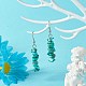 Synthetic Turquoise Chip Beads Dangle Earrings EJEW-JE04649-09-2