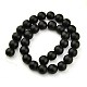 Synthetic Black Stone Beads Strands X-G508-3-2