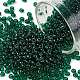 12/0グレードの丸いガラスシードビーズ  透明色  濃い緑  12/0  2x1.5mm  穴：0.8mm  約30000個/袋 SEED-Q006-F23-1