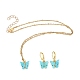Glitter Powder Butterfly Jewelry Sets SJEW-JS01113-02-5