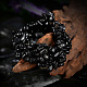 Copeaux naturels noirs de quartz étirer bracelets BJEW-BB16541-D-6