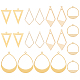 Benecreat 20pcs5スタイル真鍮ペンダント  ロンバス＆ティアドロップ＆トライアングル  ゴールドカラー  22.5~49x16~35.5x0.8~1mm  穴：0.8~1.6mm  4個/スタイル KK-BC0009-93-1