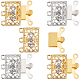 SUNNYCLUE 1 Box 6 Sets 2 Colors Necklace Layering Clasps Layered Necklace Clasp Rhinestone Filigree Clasps Necklace Connectors for Multiple Necklaces Jewellry Making Women DIY Stackable Chains Crafts KK-SC0002-98-1