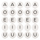 50 pièce ronde plate blanche de 5 styles avec perles en silicone avec lettres noires SIL-TA0001-49-1