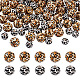 Biyun 100Pcs 2 Patterns Printed Natural Wooden Beads WOOD-BY0001-01-1