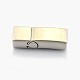 Mixed Styles Glazed or Matte Rectangle 304 Stainless Steel Magnetic Bracelet Clasps STAS-I011-05B-2