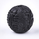 シナバービーズ  彫刻が施された漆器  漢字で丸める  ブラック  19~20.5x17~18.5mm  穴：1.6~2mm X-CARL-T001-10A-2