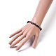 Natural Black Agate(Dyed) & Tiger Eye Beads Stretch Bracelets BJEW-JB04219-04-4