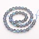 Chapelets de perles rondes en pierre de lune synthétique mate G-M209-01-2