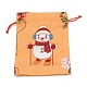Borse di stoffa rettangolari a tema natalizio con cordoncino di iuta ABAG-P008-01D-1
