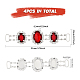 CHGCRAFT 4Pcs Silver Plated Brass Rhinestone Connector Charms RB-CA0001-05A-2