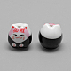 Perles de porcelaine de chaton faites à la main X-PORC-Q256-01-1